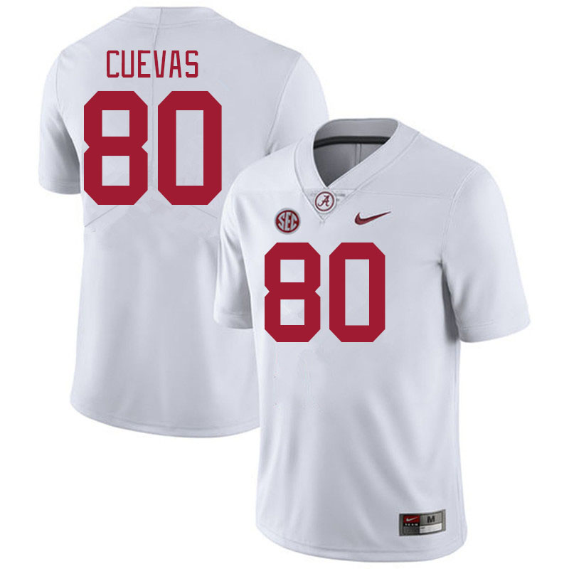 Men #80 Josh Cuevas Alabama Crimson Tide College Football Jerseys Stitched-White